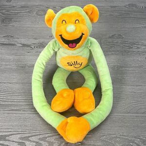 Vintage Toys R Us Animal Alley Monkey Silly Green Yellow Mood Swings Plush